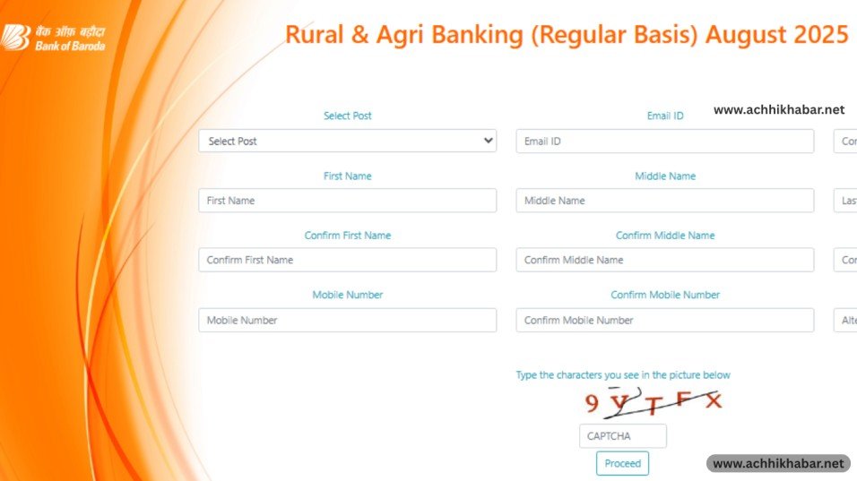 Registration page Bank of Baroda Recruitment 2025
